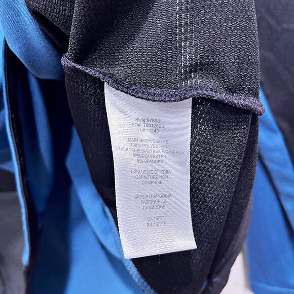 Roots Canada 1/4 Zip Performance Jersey Tech Pullover Blue Black Womens XL - Picture 8 of 8